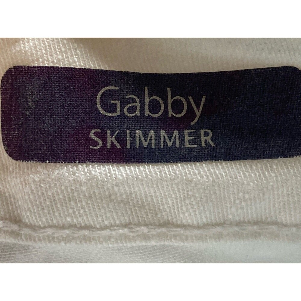 Gloria Vanderbilt Gabby Skimmer Size 12 White Denim Embellished Good Condition - Picture 11 of 16